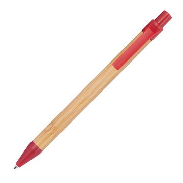 Livepac Office Kugelschreiber 10 Kugelschreiber aus Weizenstroh und Bambus / Farbe: rot