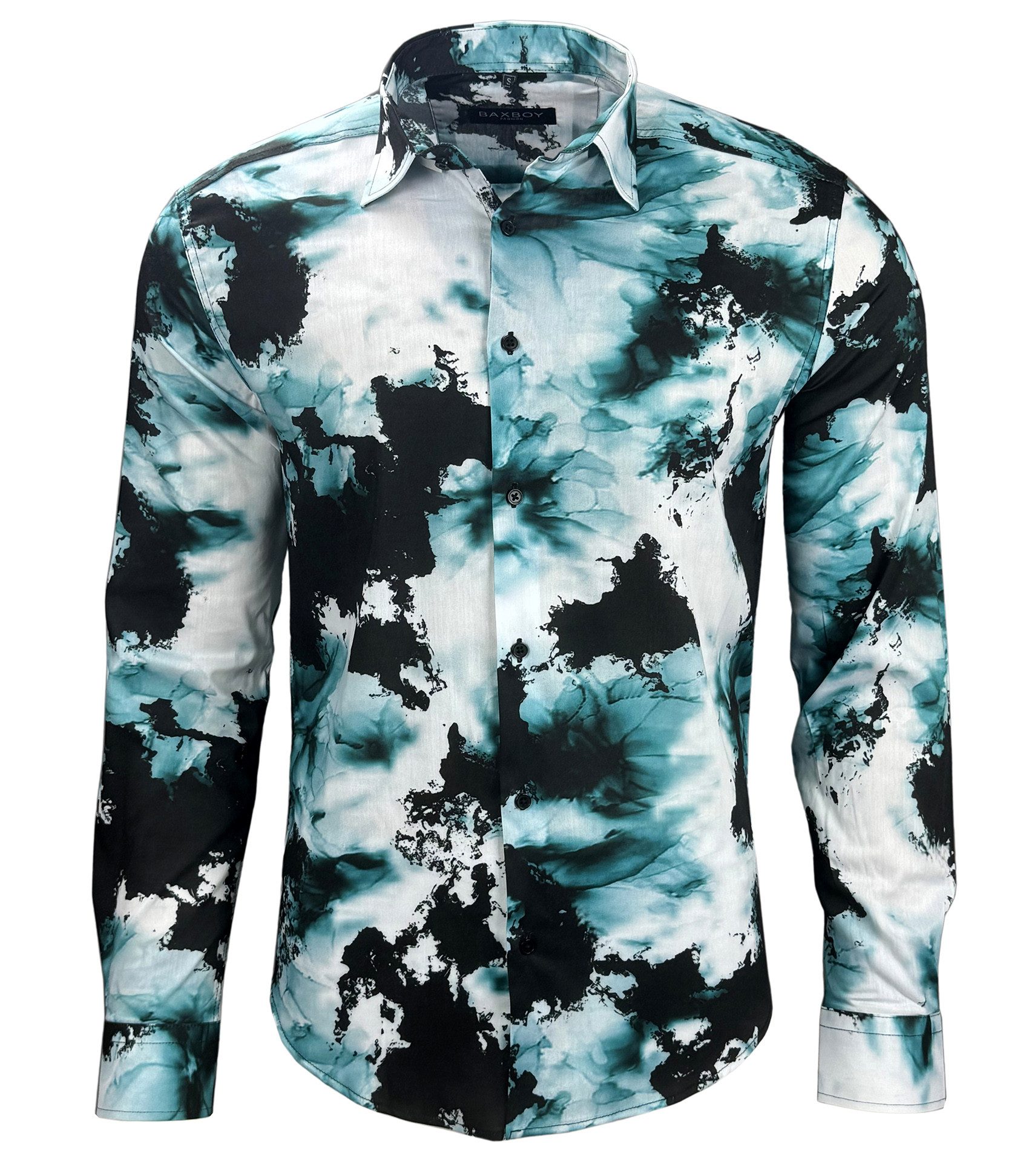 Baxboy Langarmhemd Baxboy Herren Batik Style Hemd Freizeitshemd Langarm Cas günstig online kaufen