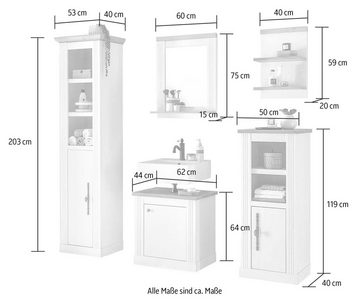 Home affaire Badmöbel-Set WESTMINSTER, (5-St), im romantischen Landhausstil, exclusiv by Otto