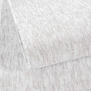 Teppich TaraCarpet Teppich Osaka robustes Flachgewebe uni, TaraCarpet, rechteckig, Höhe: 7 mm, modern einfarbig creme Wohnzimmer Esszimmer Schlafzimmer 080x150 cm