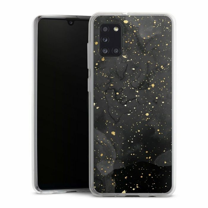 DeinDesign Handyhülle Marmor Glitzer Look Gold & Kupfer Marble Black Gold Look Print Samsung Galaxy A31 Silikon Hülle Bumper Case Handy Schutzhülle