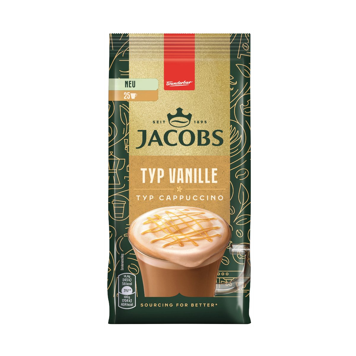 JACOBS Kaffee, Jacobs Kaffee Instantgetränk Cappuccino Typ Vanille Packung 360g