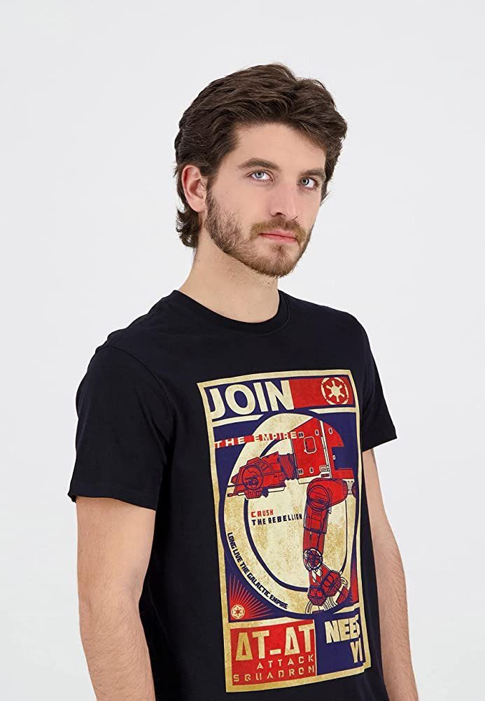 Schwarz Jugendliche T-SHIRT + WARS T-Shirt Print-Shirt Wars Erwachsene Constructivist Star STAR