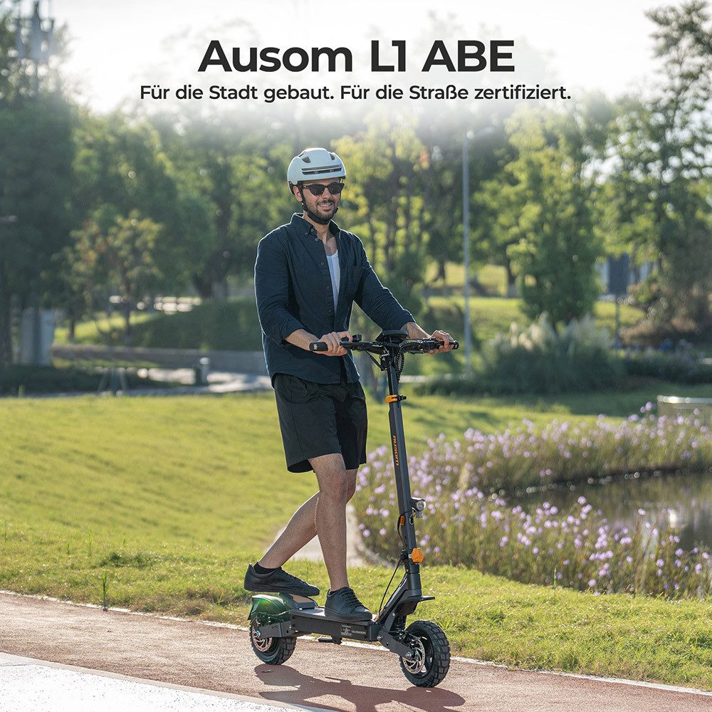 Ausom E-Scooter L1 ABE with road approval, 500 W, E-ABS anti-lock braking system, eKFV type approval, 70 km range