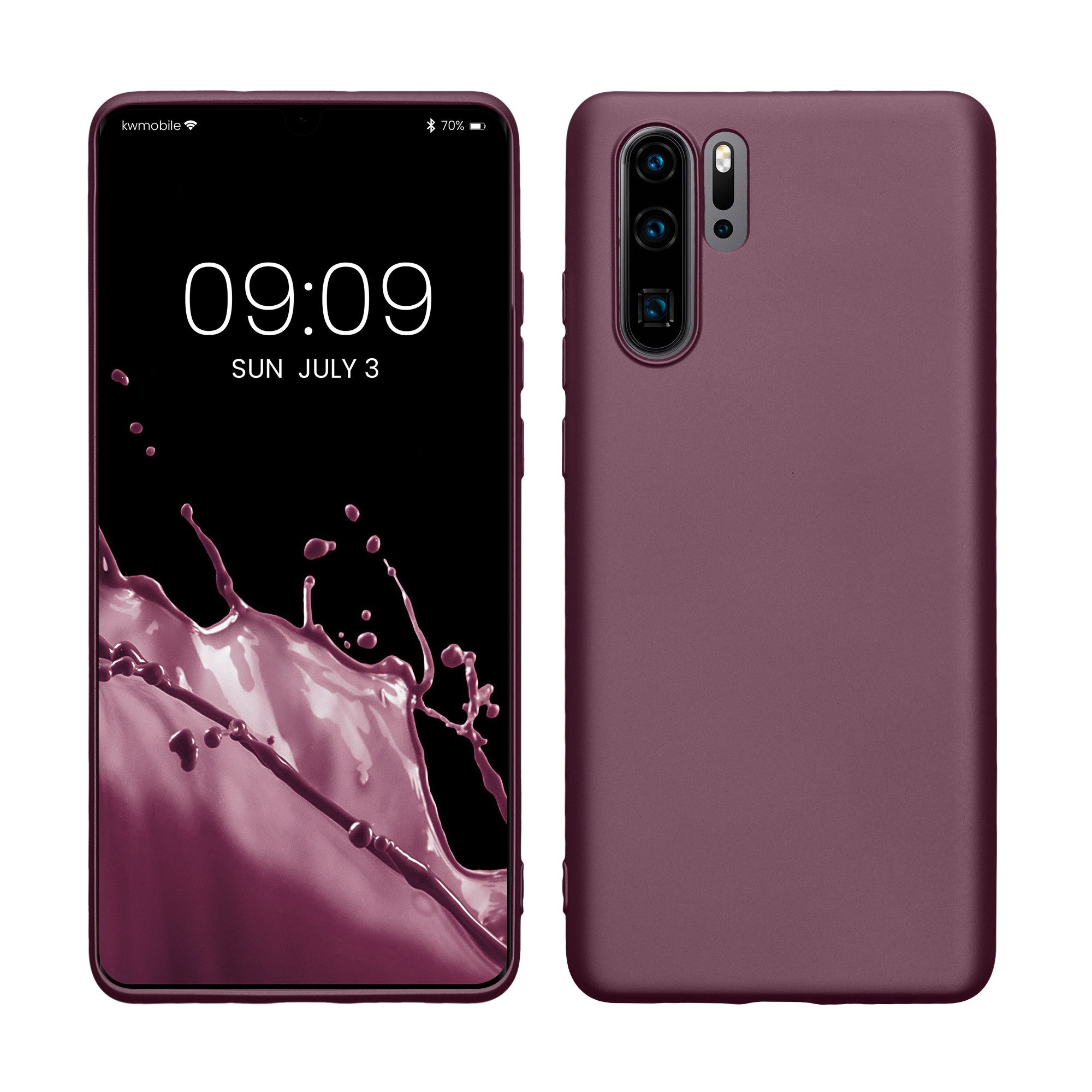 kwmobile Handyhülle Handyhülle für Huawei P30 Pro Hülle, Silikon Case metallisch schimmernd - Schutzhülle Cover