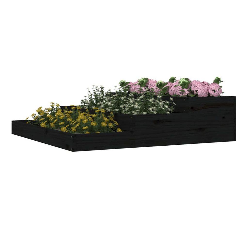 Thumbnail - vidaXL Blumentopf Pflanzkübel Schwarz 107x107x27 cm Massivholz Kiefer (1 St)
