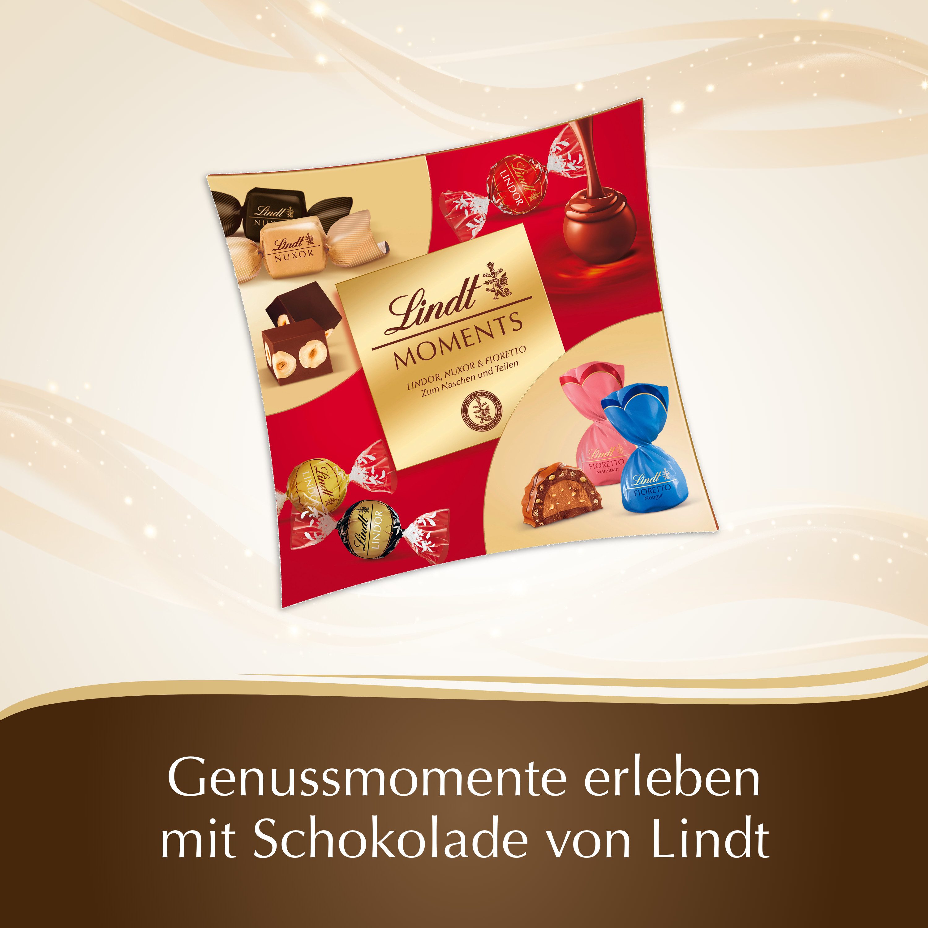 LINDT Schokolade Moments 223g Schachtel Schokolade Pralinen Mischung Geschenk Box