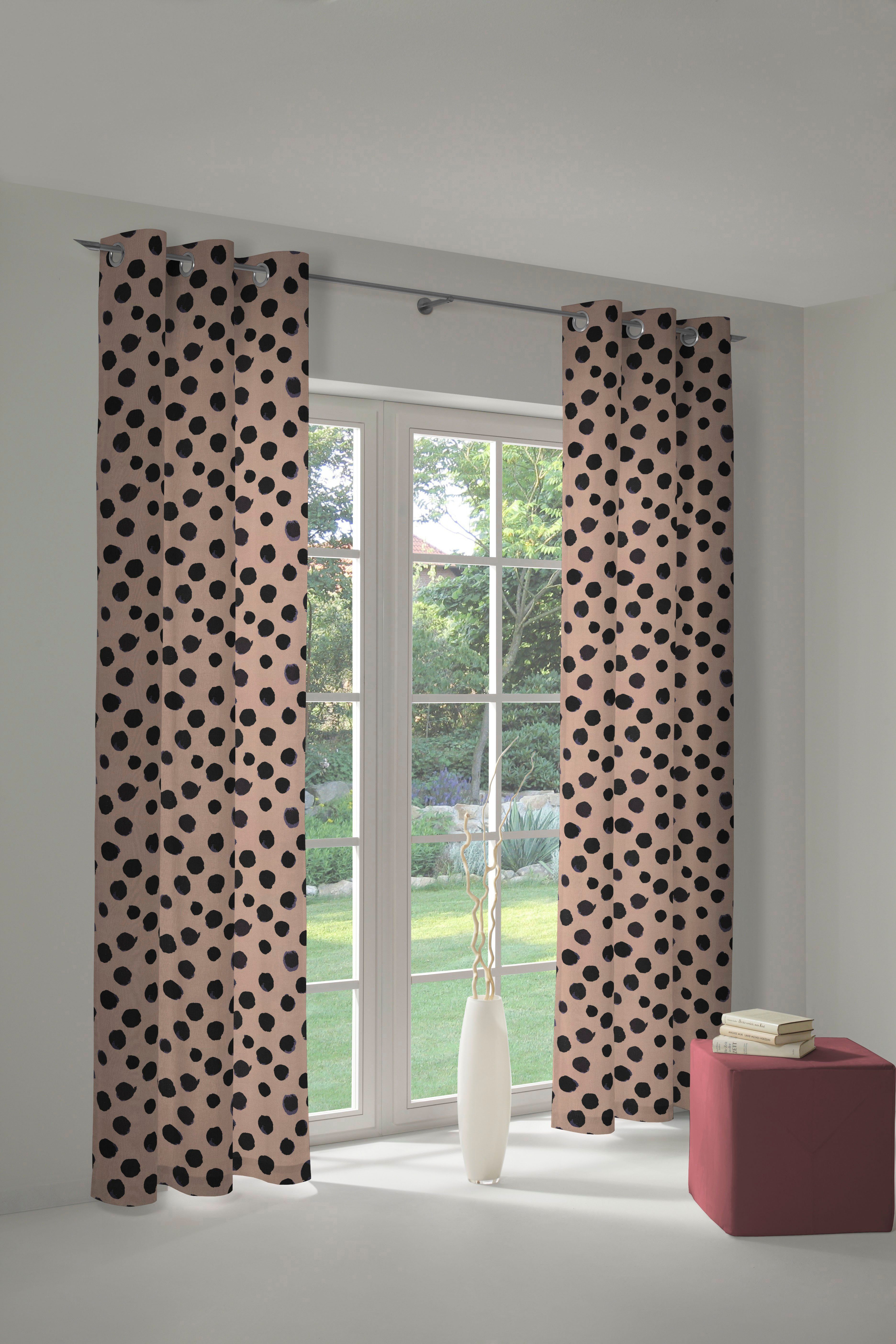 Vorhang Dots, Adam, Ösen (1 lila nachhaltige St), Materialien blickdicht, Jacquard