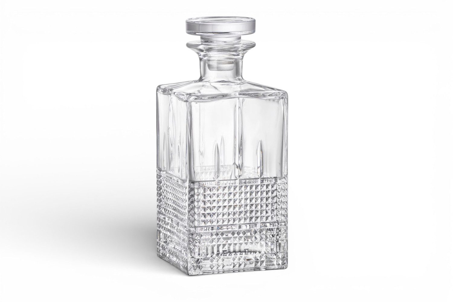 WestCraft Karaffe Bormioli Rocco Whisky-Karaffe aus Glas – 3 edle Designs, (1-tlg), Glasstopfen für sicheres Verschließen - für Hausbar & Wohnzimmer