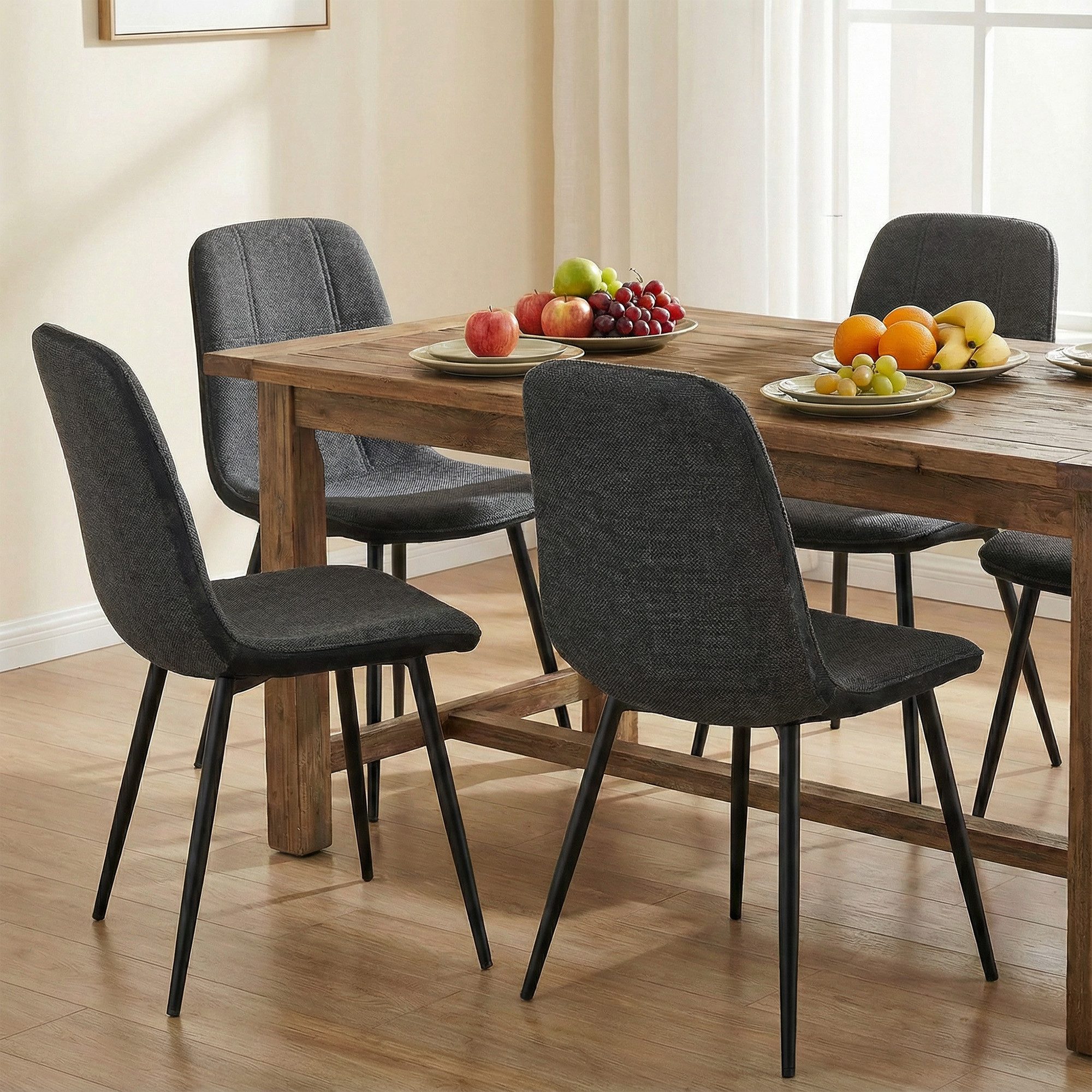 VASAGLE Esszimmerstuhl Metallbeine, verstellbare Füße, pflegeleicht (4 St), günstig online kaufen