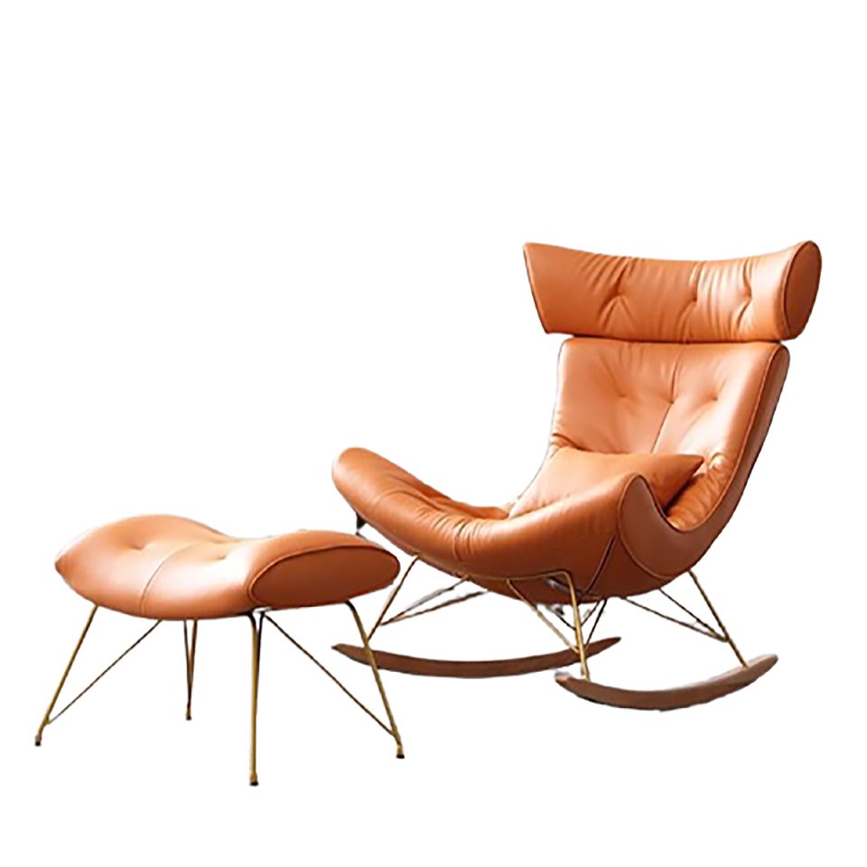 Xlmoebel Schaukelstuhl Lounge-Club-Sessel aus Metall mit Polsterung für Wohnräume (1 St), Hergestellt in Europa