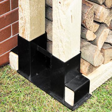 Bettizia Stapelregal Stapelhilfe 4x Holzstapelhilfe Brennholz Verzinkt Metall für Brennholz