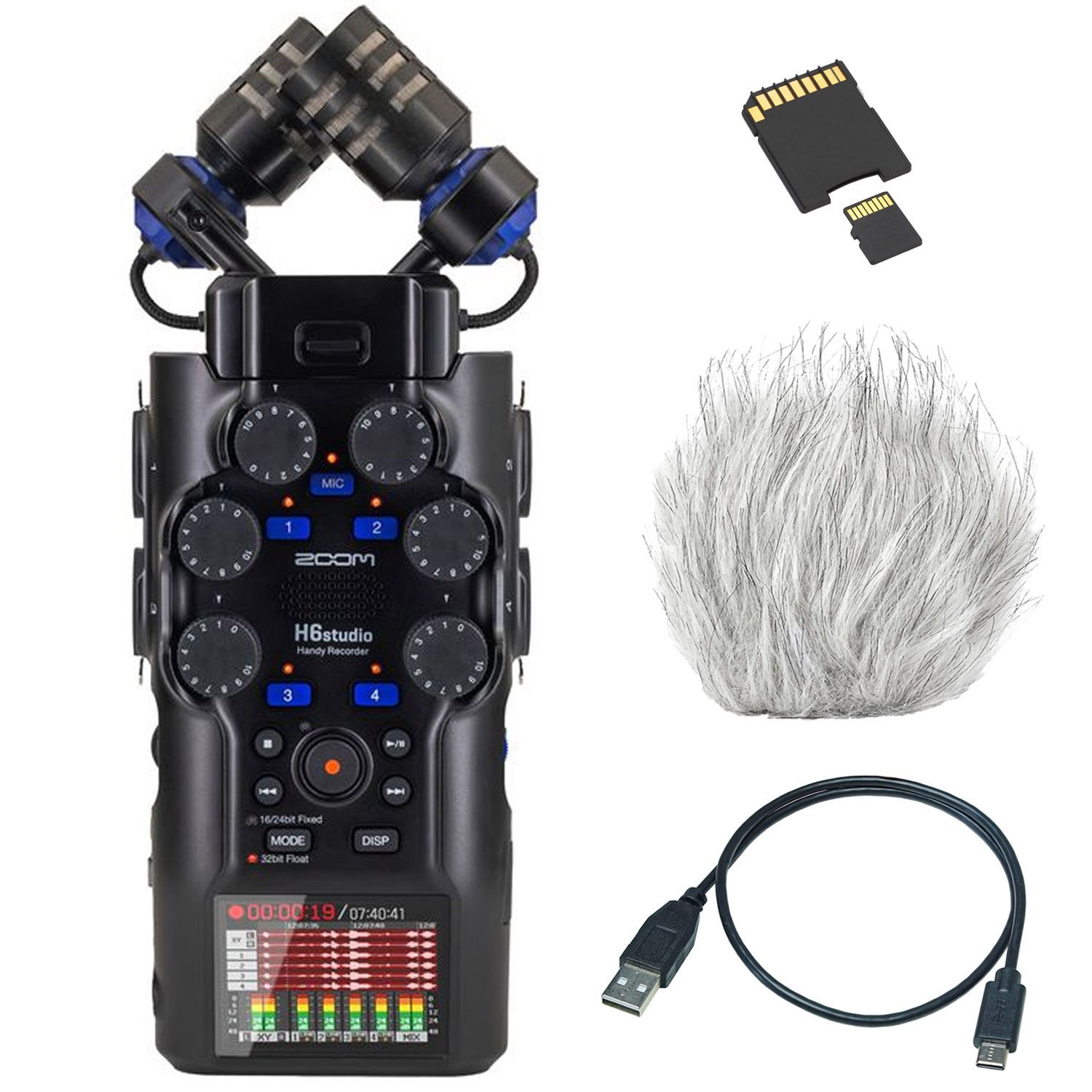 Zoom Audio Zoom Audio-Recorder H6 Studio mit Zubehör-Set Digitales Aufnahmegerät (Vorteils-Set mit Zubehör-Set)