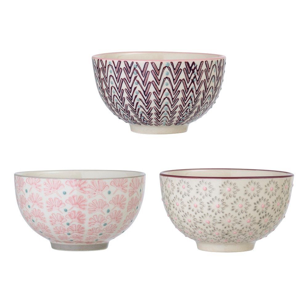 Bloomingville Schüssel Bloomingville Maya Bowl Violett Steingut Ø 11,5 cm 3er Set, Steingut, (Bowl Set)