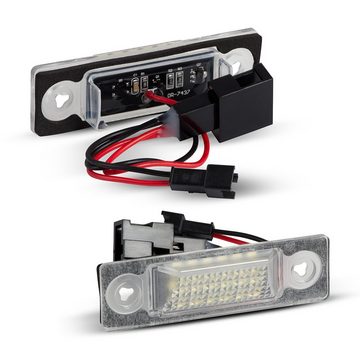 LLCTOOLS KFZ-Ersatzleuchte LED Kennzeichenbeleuchtung Auto, E-geprüft mit geringem Verbrauch, Plug and Play, 2 St., kaltweiß, 6000k, 18 SMD, Kennzeichenleuchte für Seat Alhambra 7V - CAN-Bus