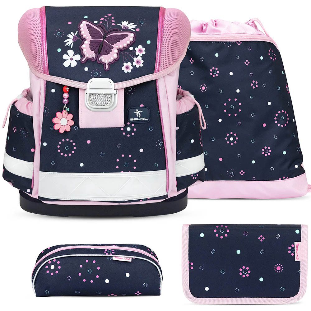 Belmil Schulranzen Set Classy 10-teilig 2025 Mädchen Butterfly Midnight