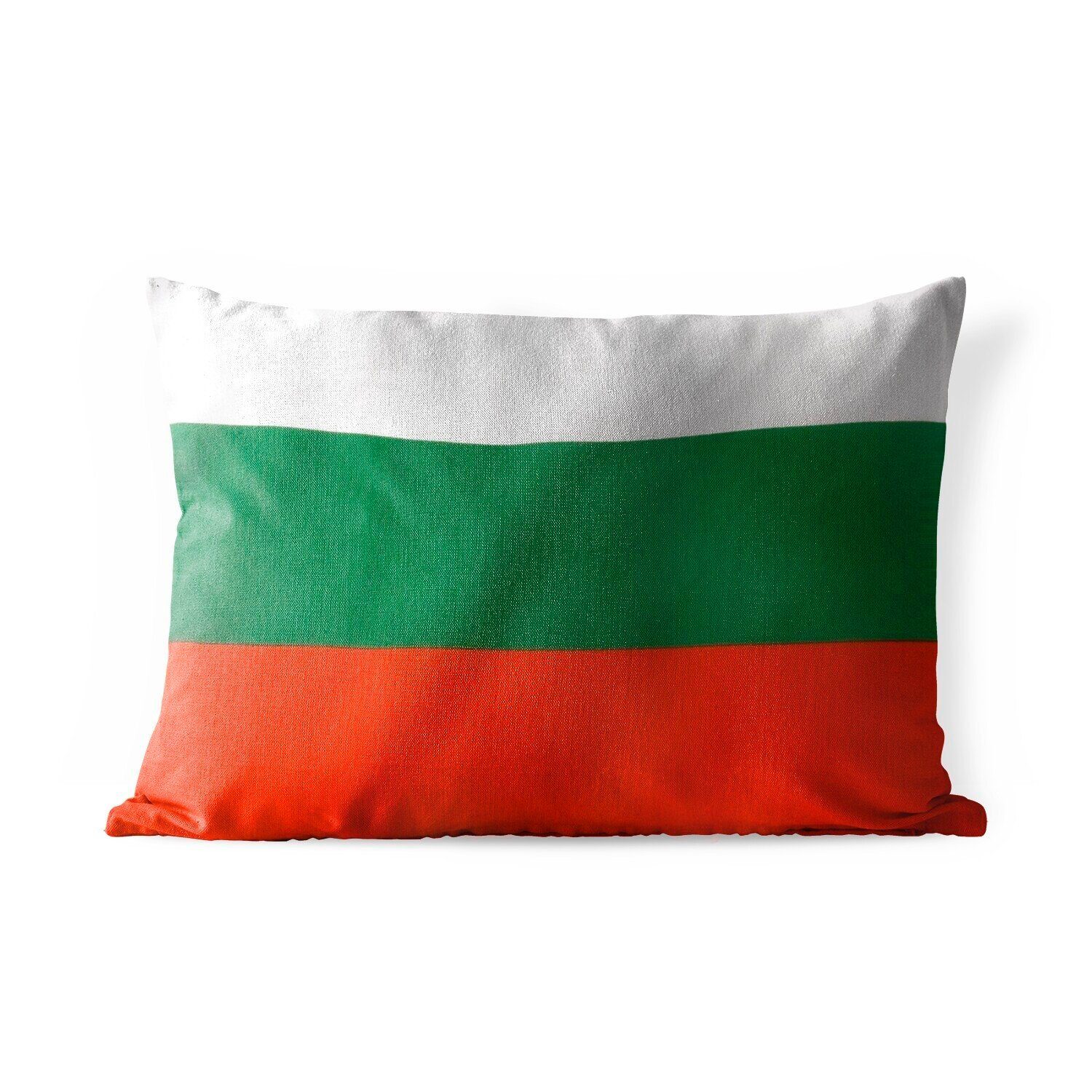 MuchoWow Dekokissen Nahaufnahme der Flagge von Bulgarien, Outdoor-Dekorationskissen, Polyester, Dekokissenbezug, Kissenhülle