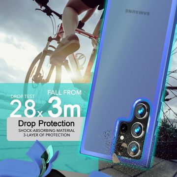 Nalia Smartphone-Hülle Samsung Galaxy S24 Ultra, Matte Hybrid Hülle / Semi-Transparent / Anti-Schock Rahmen / Stoßfest