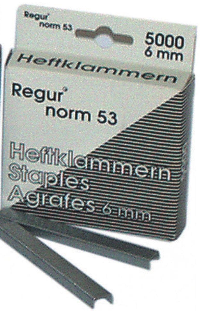 Regur Heftklammer Heftklammern für Tacker R-45 53/6 VE=5000 Stück