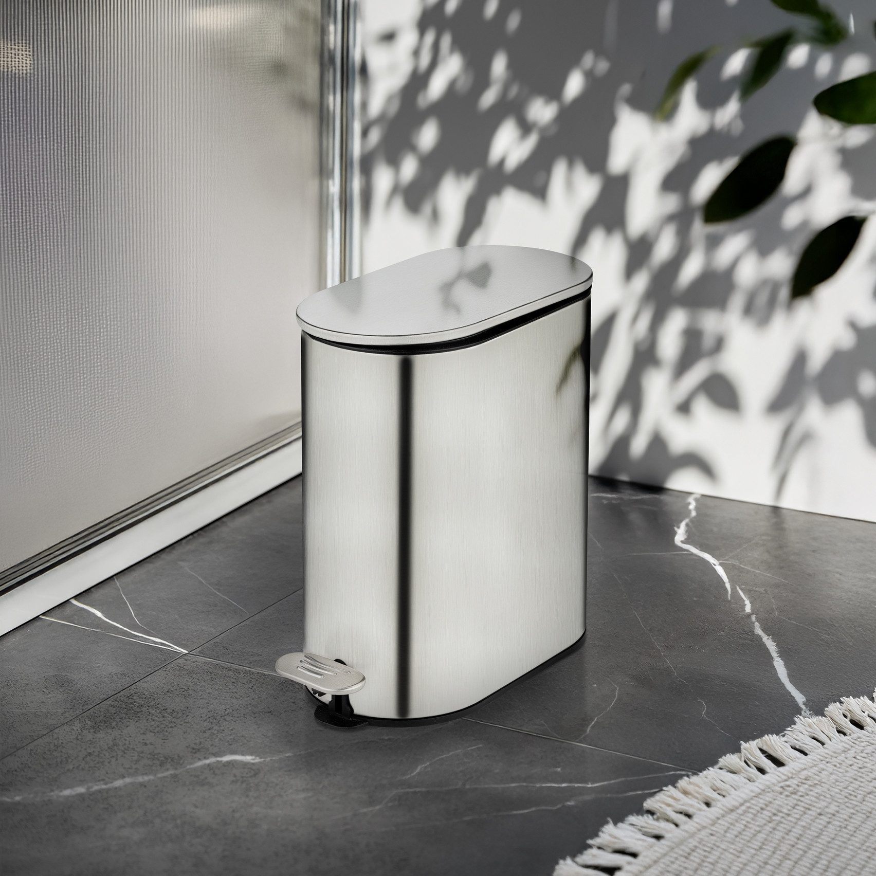 WENKO Kosmetikeimer Collungo, mit Easy-Close-Mechanik fürs Bad, Inneneimer: 5 L