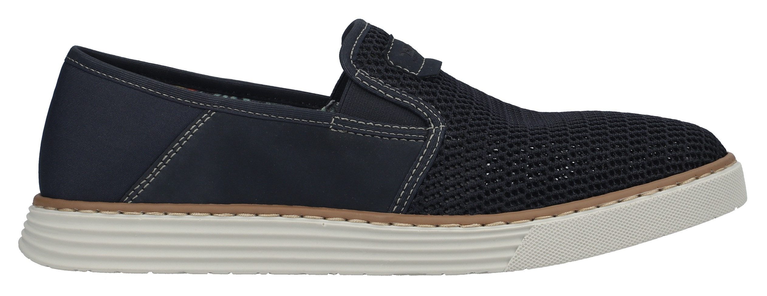 Rieker Slipper Espadrilles, Sommerschuh mit kontrastfarbenen Ziernähten