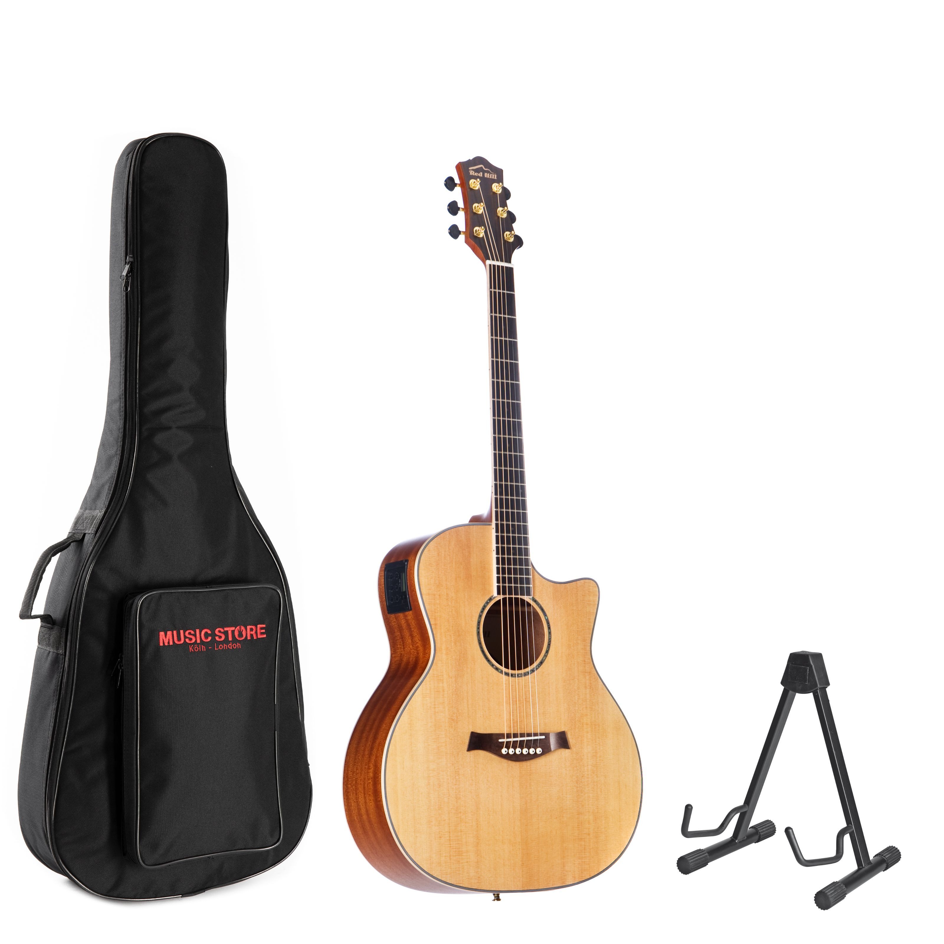 Red Hill Westerngitarre, Westerngitarren Set Grand Auditorium Fichte Decke Mahagoni Boden Zargen X-Bracing Mahagoni Hals Select Hardwood Griffbrett JM-6T Tonabnehmersystem Naturfarbe., Westerngitarren, Westerngitarren-Sets, Westerngitarren Set, Grand Auditorium, Fichte Decke, Mahagoni Boden