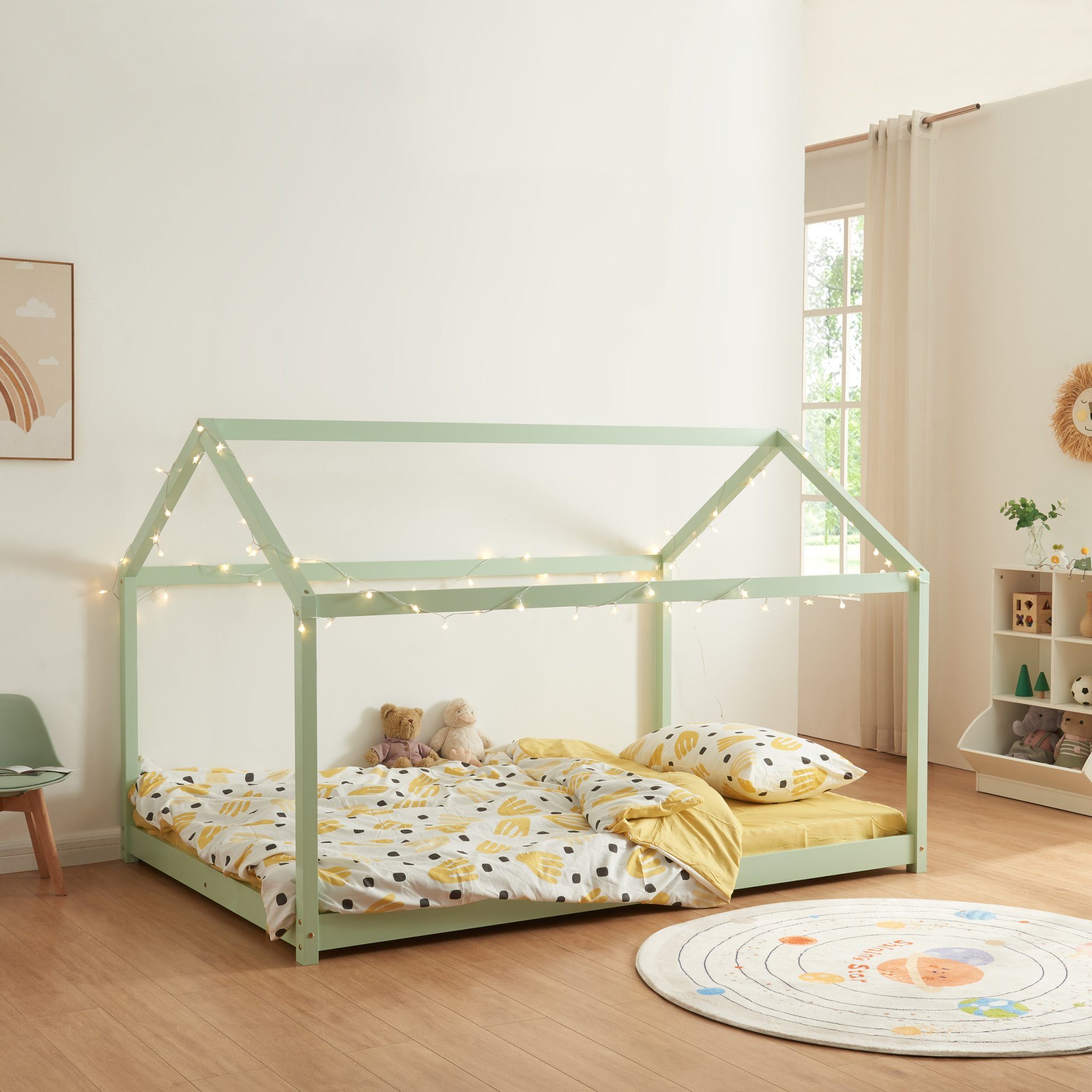 en.casa Hausbett, »Cerro« Kinderbett 120x200cm Mintgrün günstig online kaufen