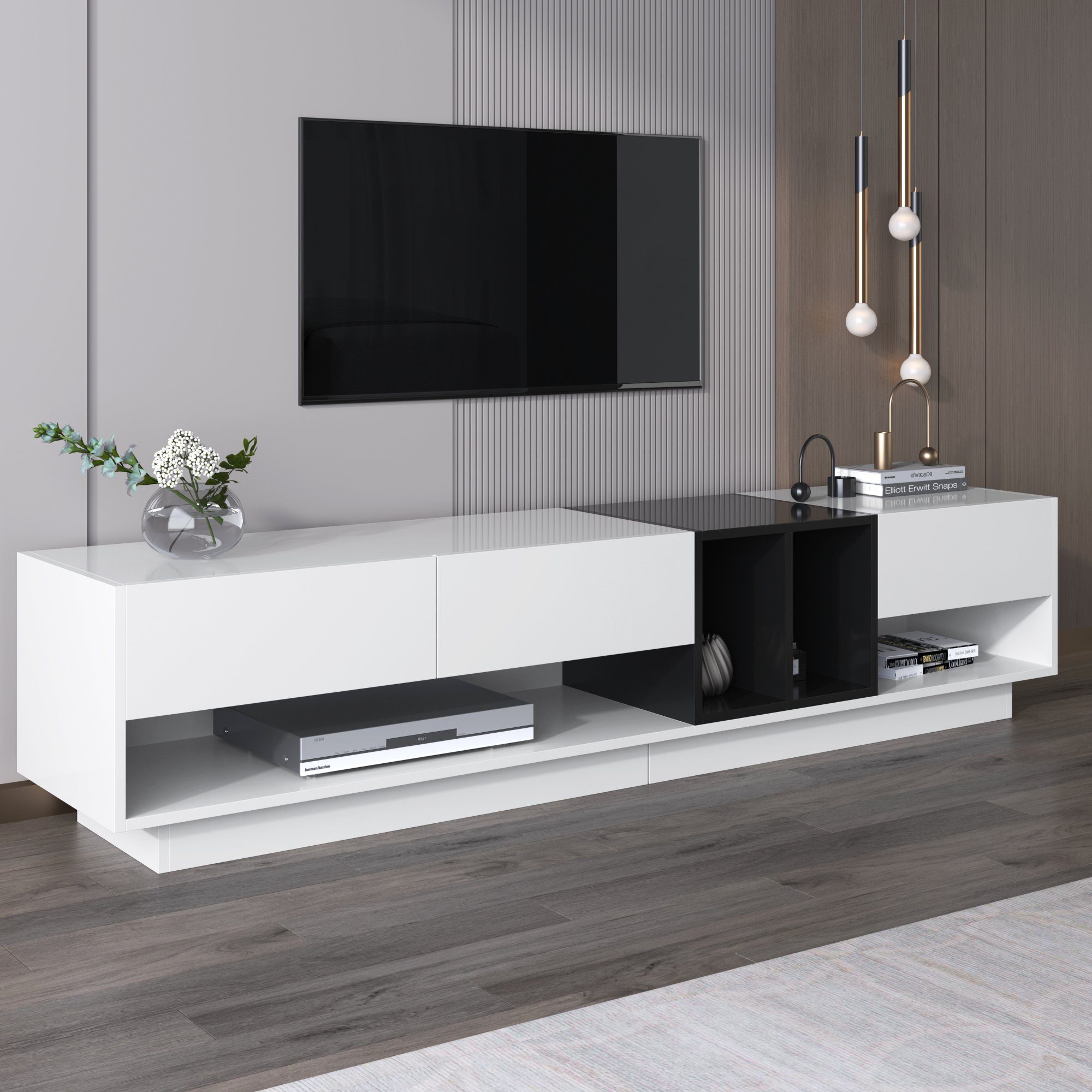 Merax Lowboard TV-Board, TV-Schrank, hochglanz mit günstig online kaufen