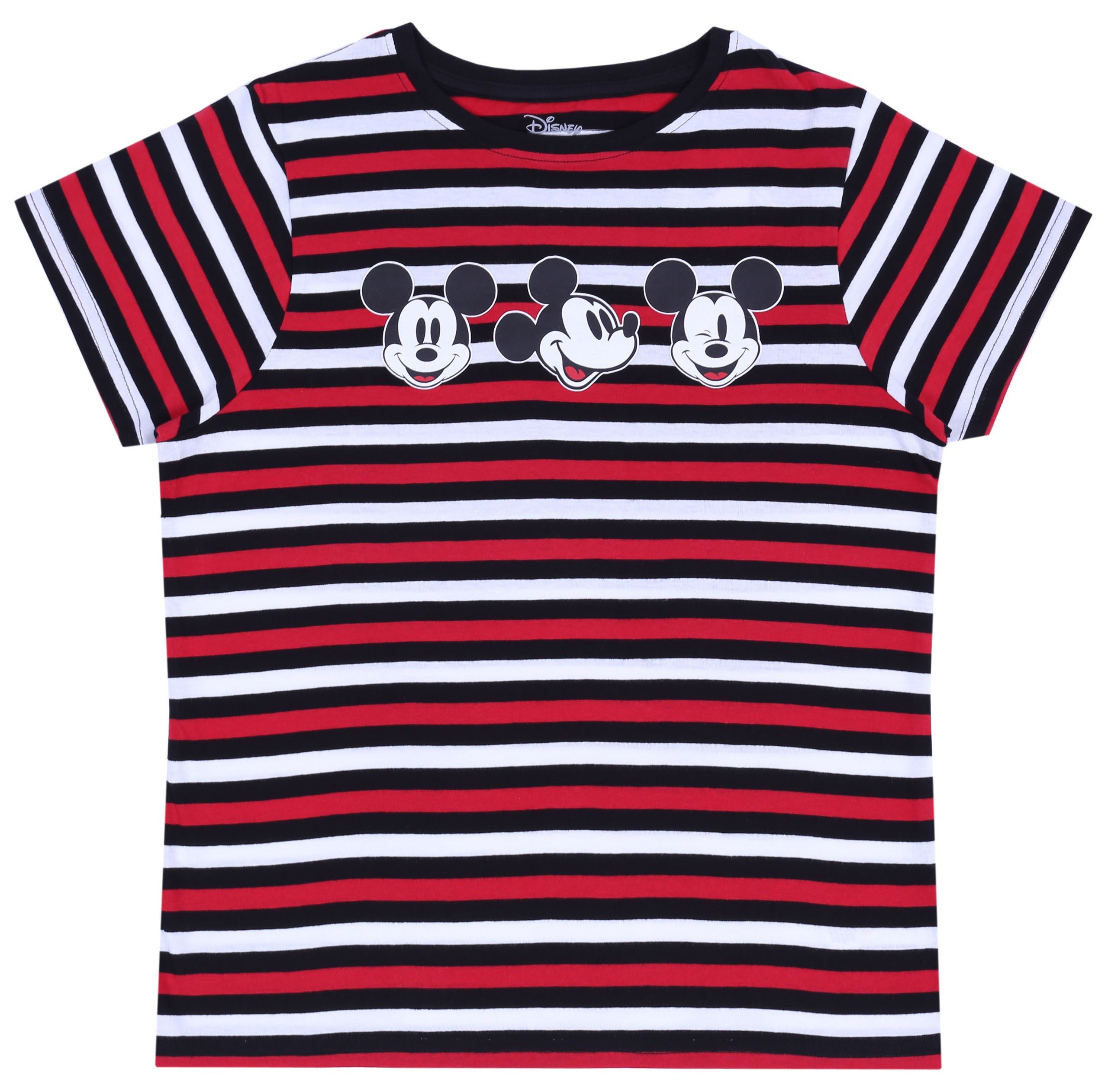 Kurzarmbluse Schwarze, gestreifte Bluse Mickey Maus DISNEY M