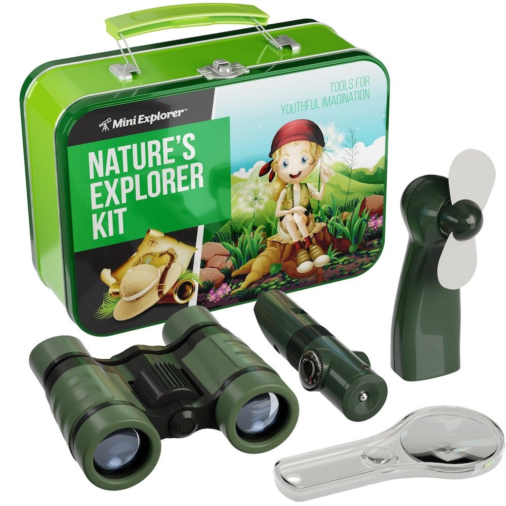 LK Trend & Style Spielwerkzeug Entdecker-Set für Kinder. Ein magisches Geschenkset, (Für Kinder die gerne draußen spielen und die Natur erkunden, Abenteuer, Erlebnisse, Spannung sowie Spaß), Hochwertiger Koffer zum Tragen und Aufbewahren