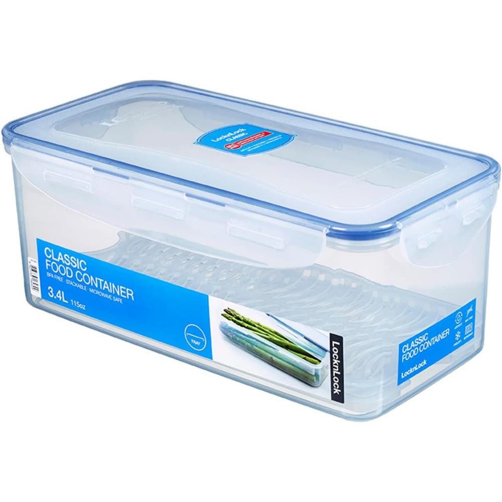 LocknLock Vorratsdose PP Classic Frischhaltedose 3,4 L, Doppelkammer-Dichtung, flüssigkeitsdicht, stapelbar, BPA-frei