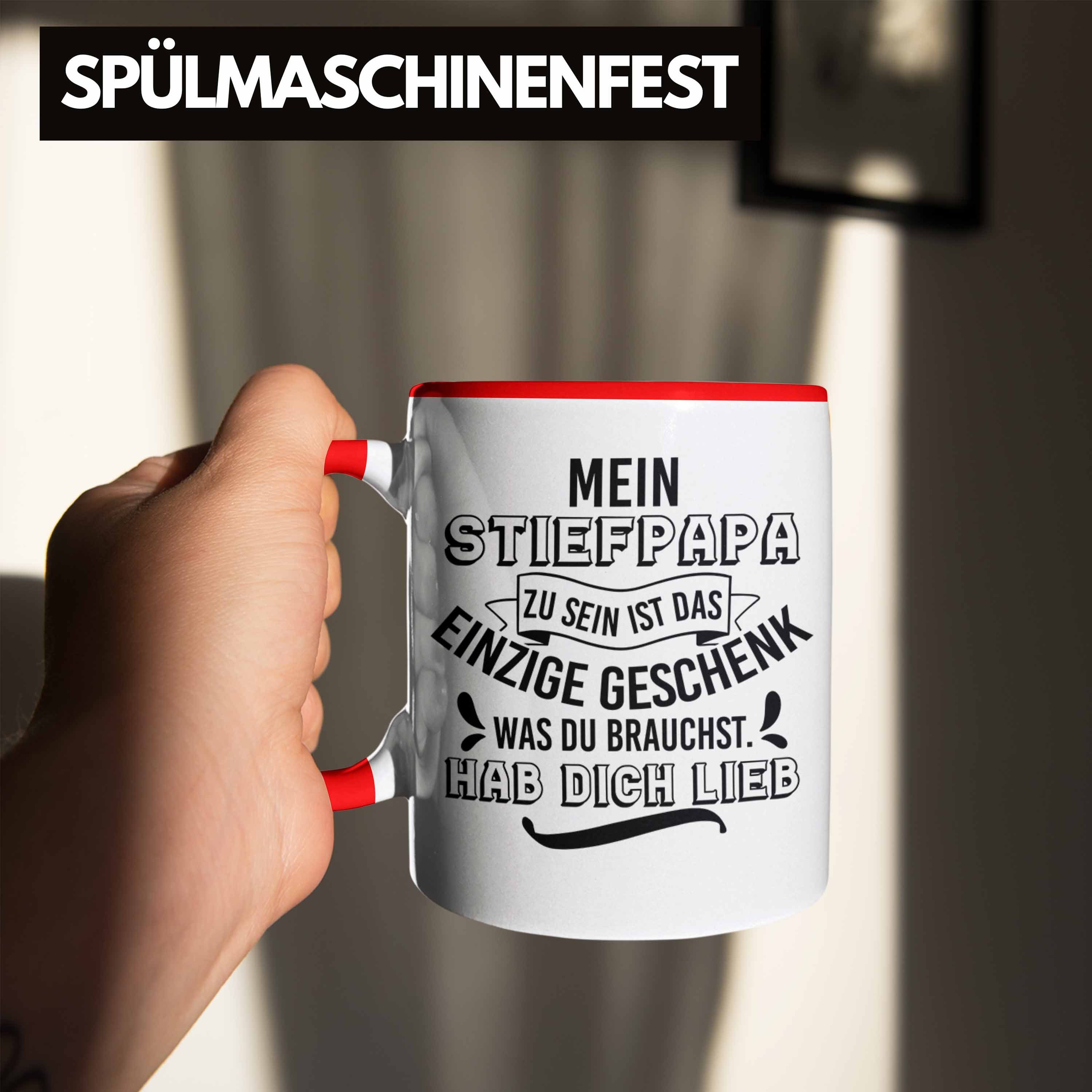 Tasse Trendation Tasse Stiefpapa Spruch Trendation Lustige Stiefvater Geschenk Geburtstagsgeschenk Rot - Geschenk Geburtstag Sprüche