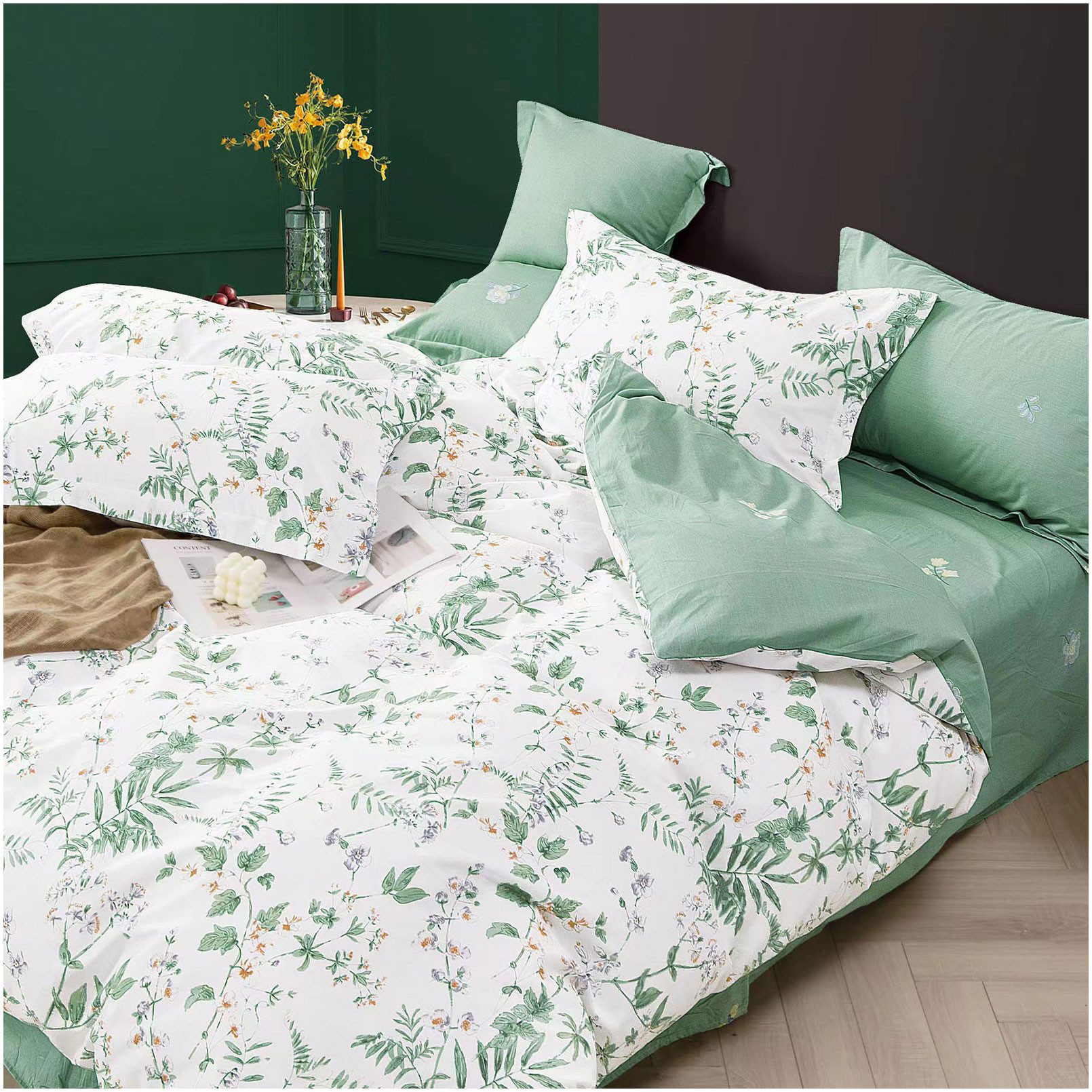 KEAYOO Bettwäsche HXM, 2 teilig, Rosa Blumenmuster Bettwäsche Baumwolle mit günstig online kaufen