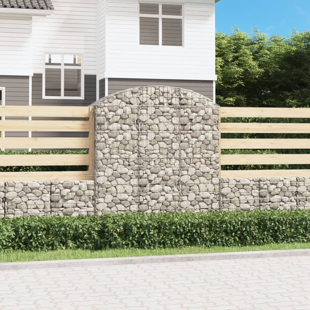 Thumbnail - vidaXL Gabionenzaun, Gabione mit Hochbogen 150x50x160/180 cm Verzinktes Eisen