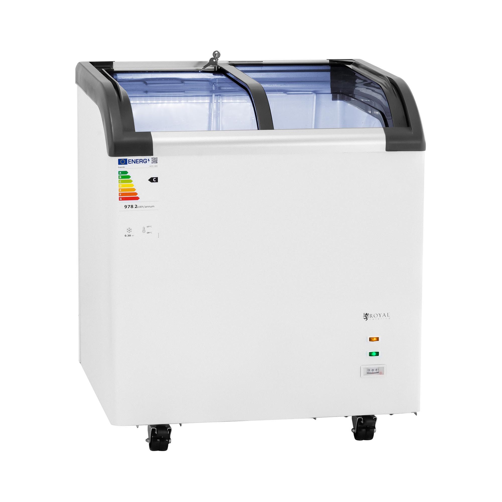 Royal Catering Gefrierschrank RCFZ-180G, 85 cm hoch, 74 cm breit, Tiefkühltruhe 180 L Gefriertruhe Tiefkühler Froster Tiefkühlschrank