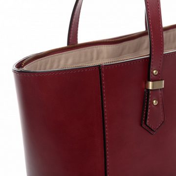 SID & VAIN Handtasche Leder Henkeltasche Damen TRISH, Schultertasche Echtleder für Damen, Shopper, Henkeltasche rot