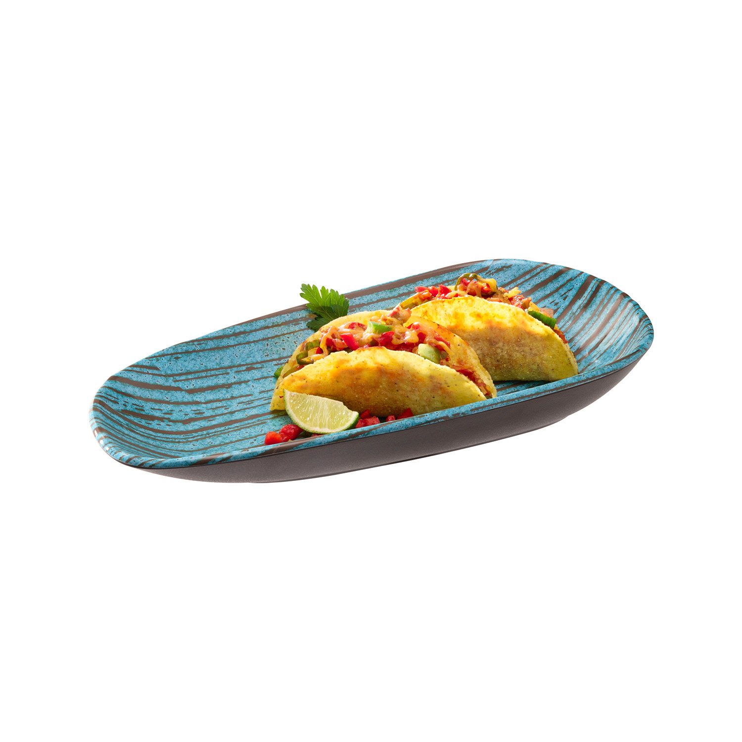 APS Teller CANCUN, Melamin, 34 x 15,5 cm, (1 St), Melamin-Teller mit dekorativer Innenseite, stapelbar
