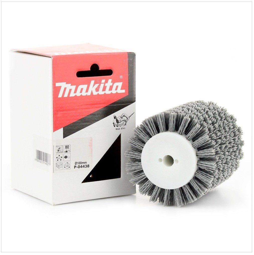 Makita Maschinen-Rundbürste P-04438 Schleif Nylon Bürste K80 100 mm - kompatibel mit Makita 9741