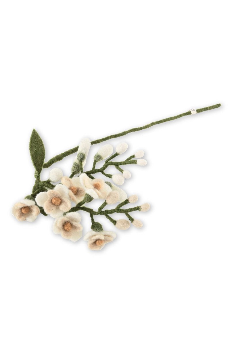 Gry & Sif Hängedekoration Filz-Dekostängel - BLAUREGEN - weiß