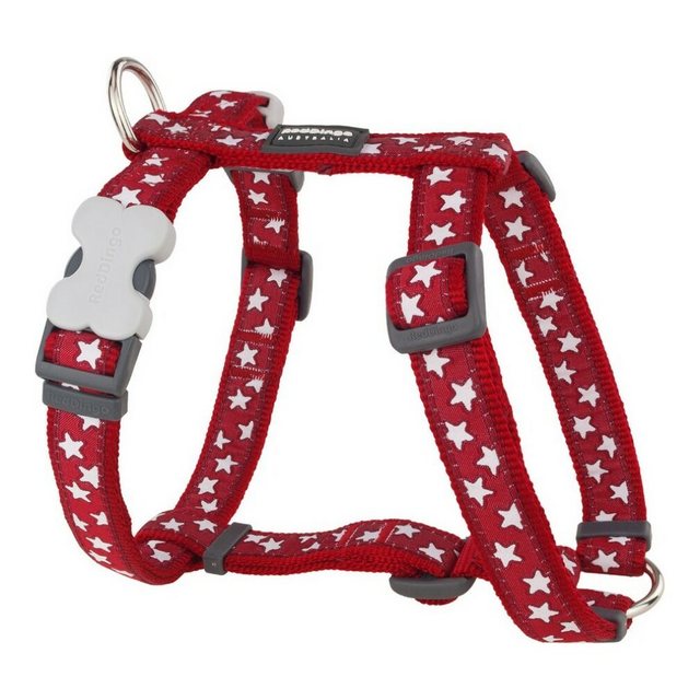 Red Dingo Hunde-Geschirr “Hundegeschirr Red Dingo Style Rot Stern Weiß 46-76 cm”, Polyester