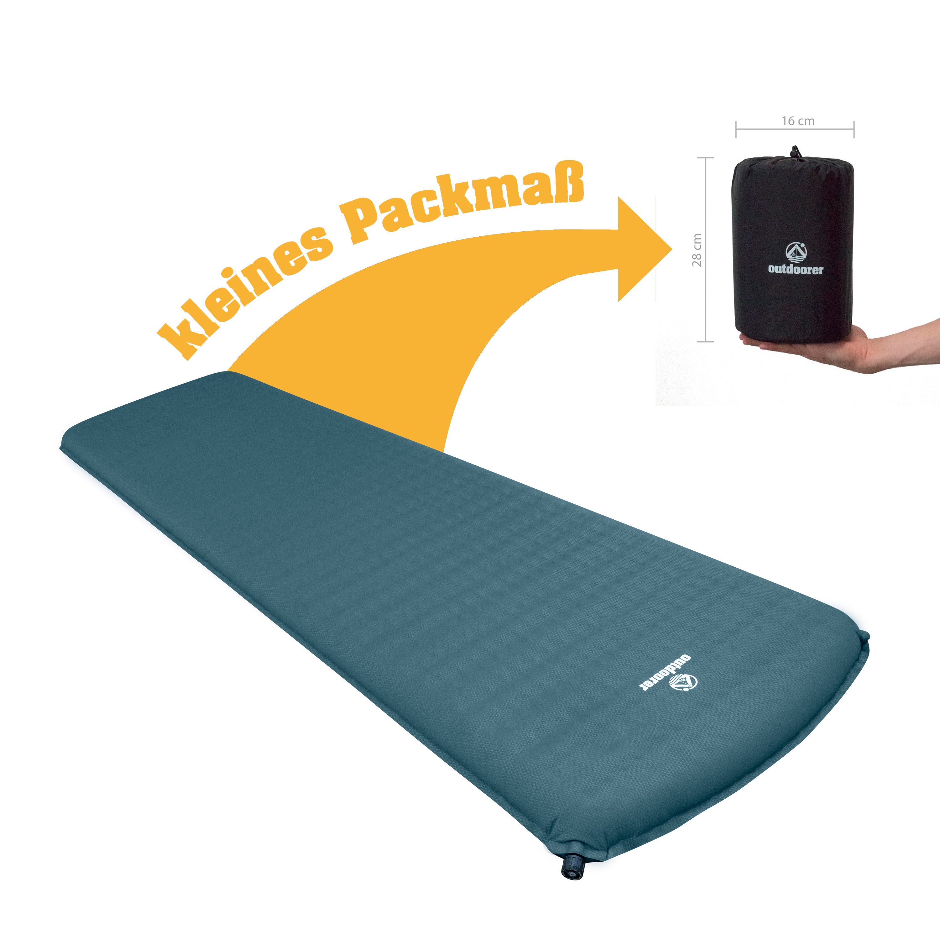 outdoorer Isomatte selbstaufblasbar Trek Bed 2, leichte Isomatte, selbstaufblasend, R-Wert 4, ultraleicht, kleines Packmaß – Bild 4 von 5