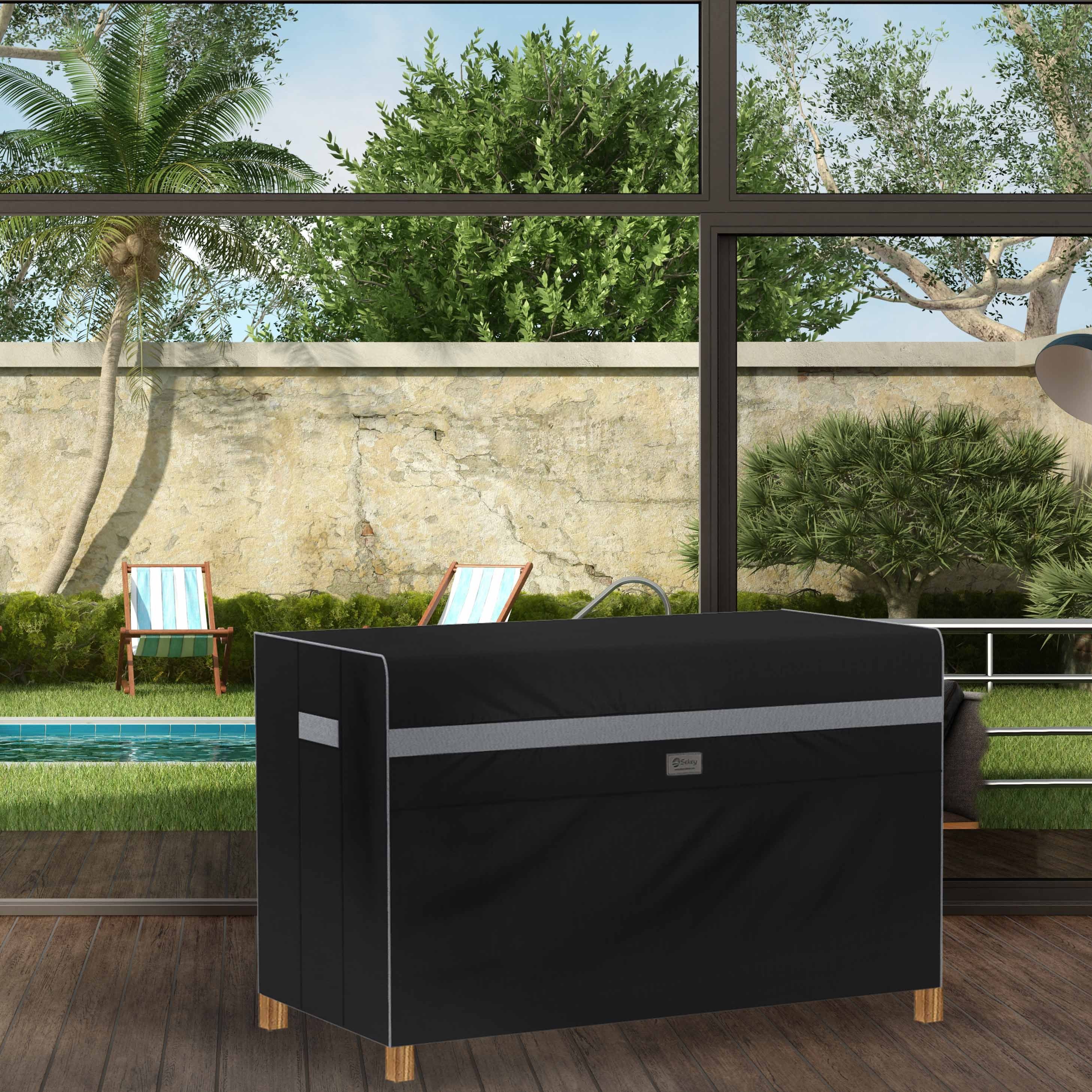 Sekey Gartenmöbel-Schutzhülle Terrassentisch,quadratischer Gartentisch, Für Abdeckplane, Premium Schwarz Schutzhülle Tisch Wasserdicht Reißfest, Gartenlounge Gartentisch