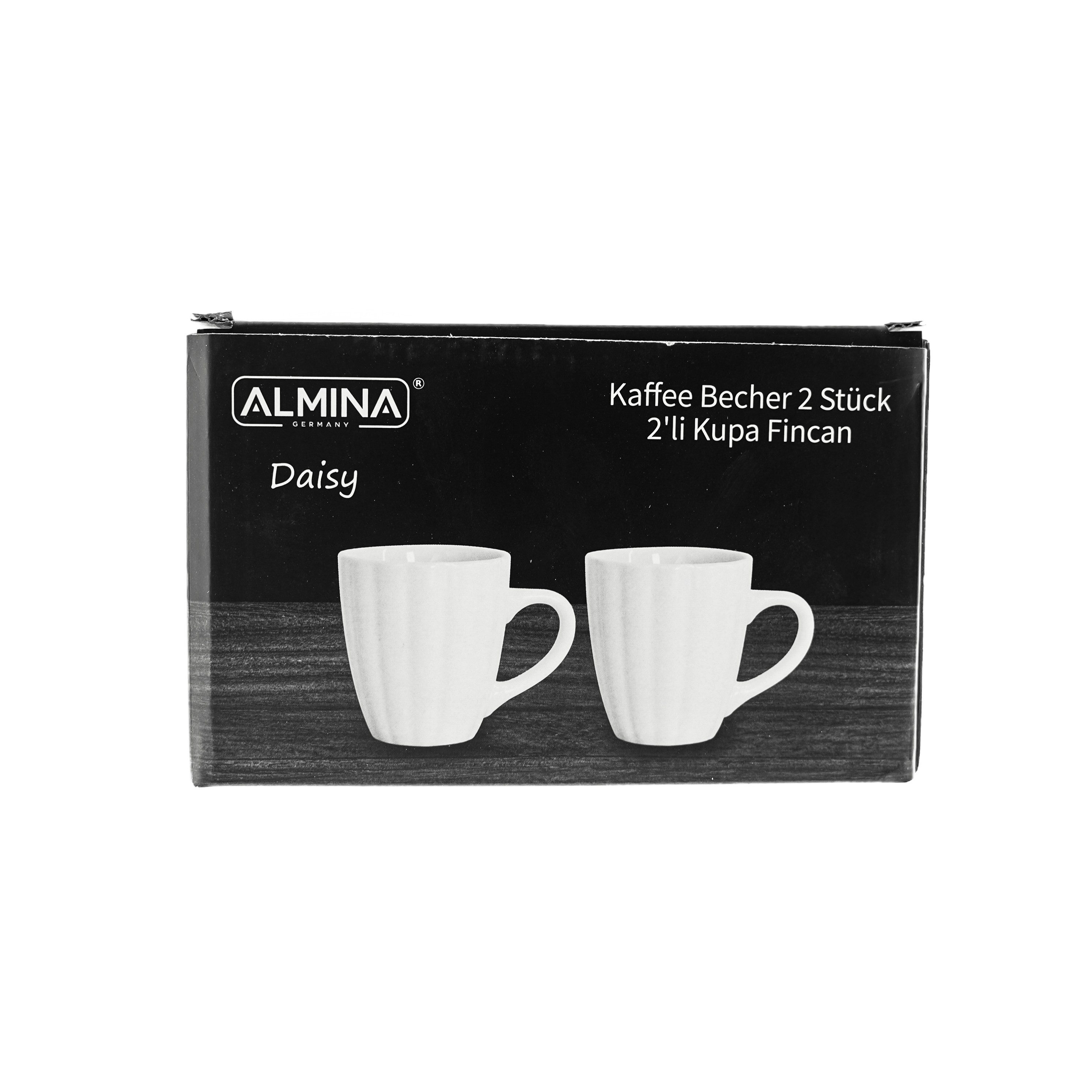 Almina Tasse 2 Teliges Set Kaffeetassen-Set Daisy 330 ml aus Porzellan, 2-tlg. – Bild 4 von 4
