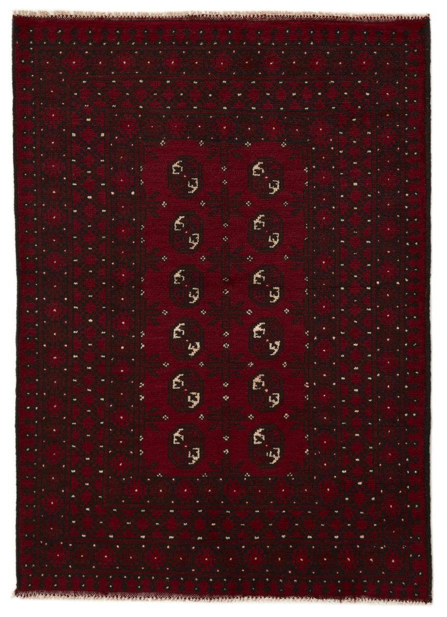 Orientteppich Afghan Akhche 103x142 rechteckig, Höhe: Orientteppich, Trading, Handgeknüpfter Nain 6 mm