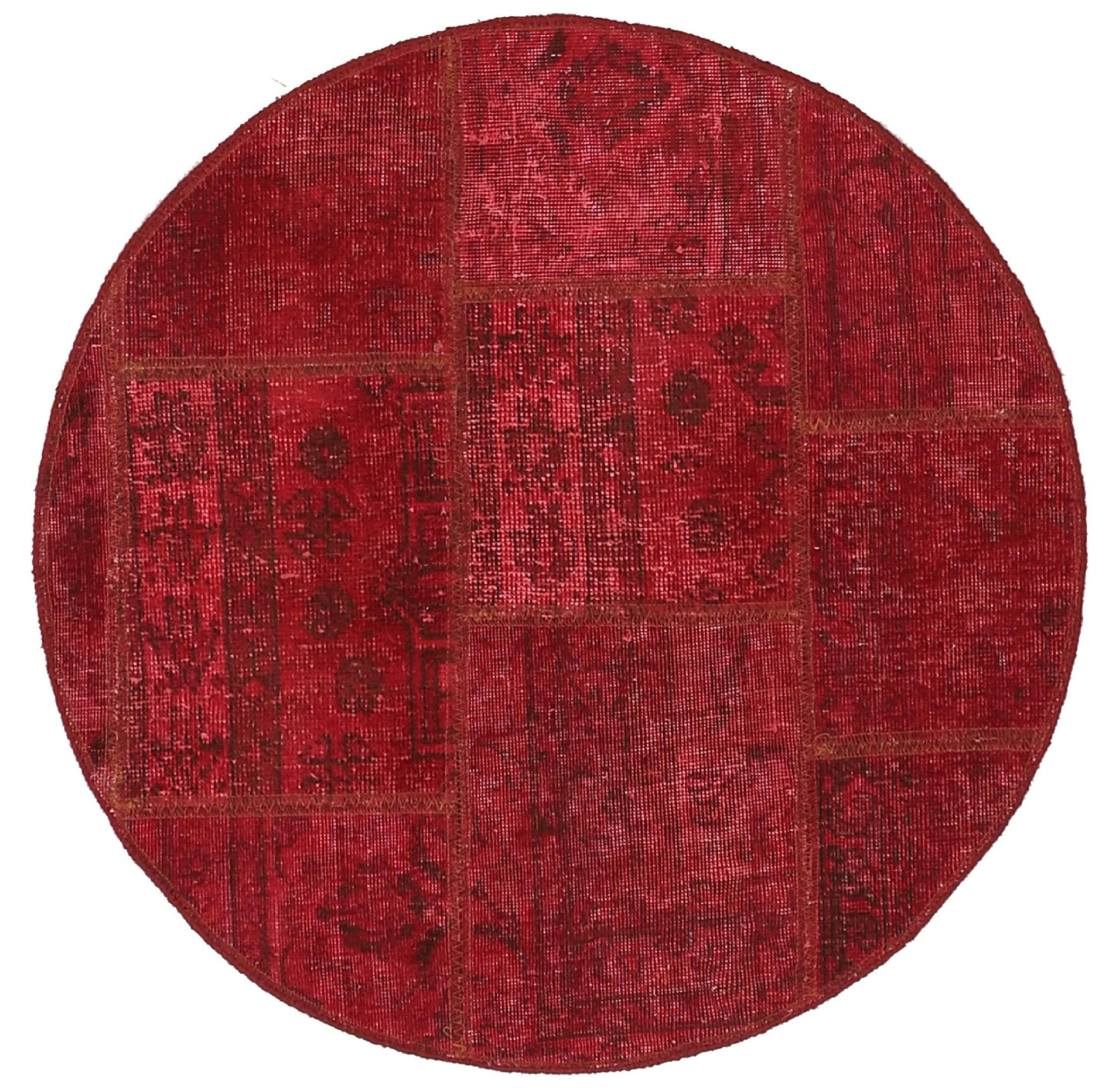 Nain Trading Orientteppich Patchwork 101x99 Handgeknüpfter Moderner Orientteppich, rund, Höhe: 8 mm