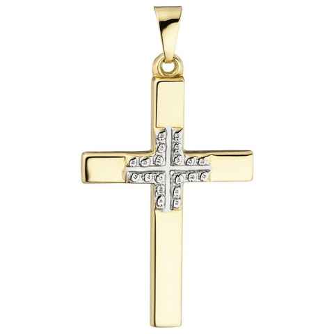 JOBO Kreuzanhänger Anhänger Kreuz, 375 Gold