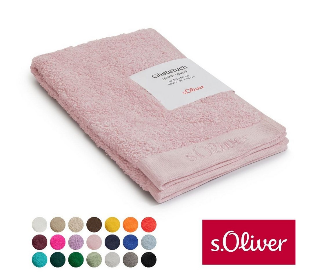 s.Oliver Gästehandtuch s.Oliver, Premium Qualität, 600 gr/m², auch als Sets erhältlich, Walkfrottier (1-St), große Farbauswahl, auch als Duschtuch, Waschhandschuh, Handtuch