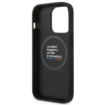 BMW Handyhülle Case Leder Tricolor schwarz Magsafe kompatibel iPhone 14 Pro