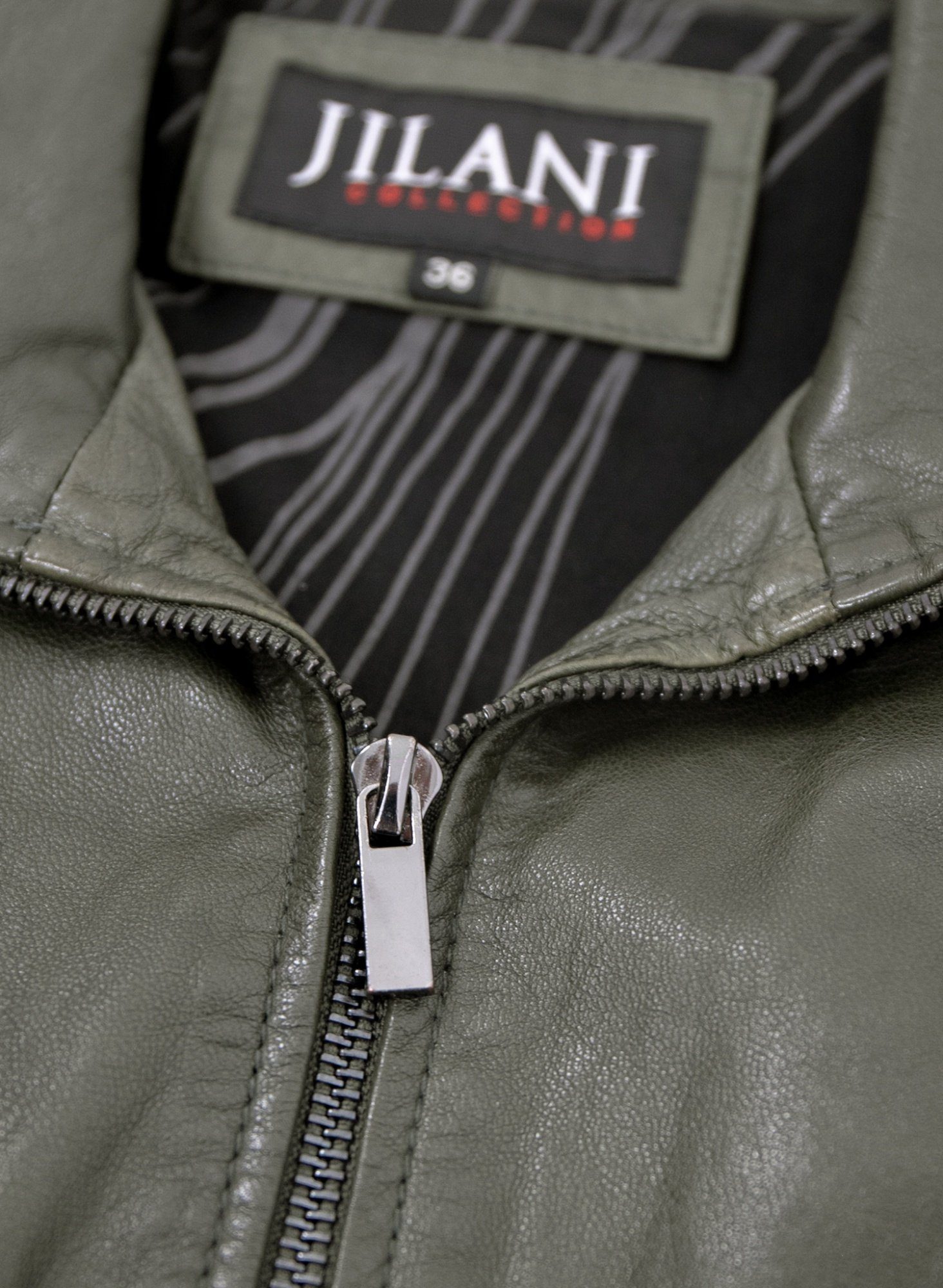 Jilani Lederjacke Enna-2 Jilani - Damen Lederjacke Lammnappa olive