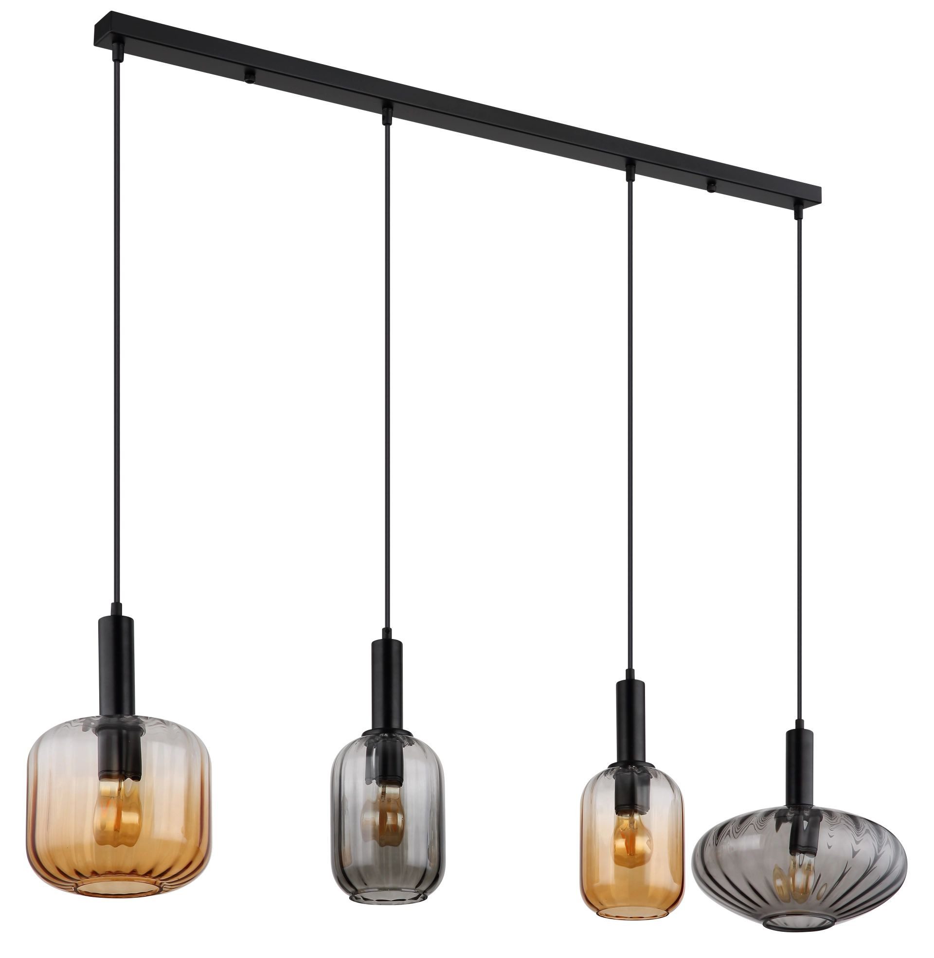 GLOBO LIGHTING Pendelleuchte VALLETTA, ohne Leuchtmittel, Hängelampe, Hängeleuchte, verschiedene Gläser, modern, Essbereich